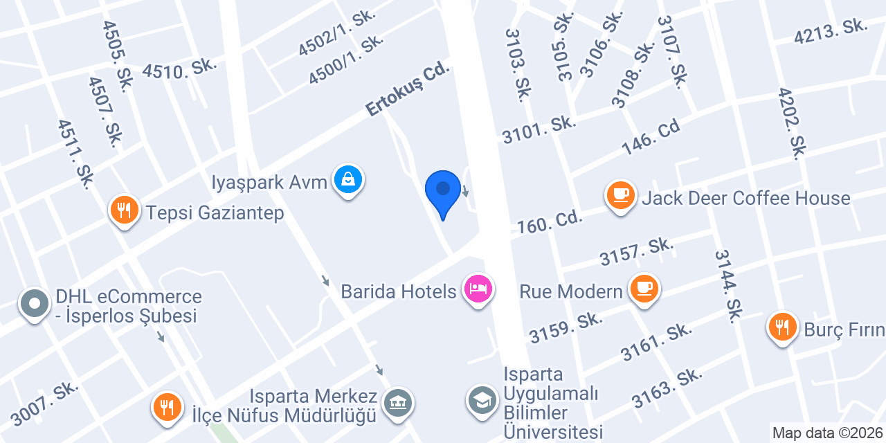Isparta Petrol Turizm konumu