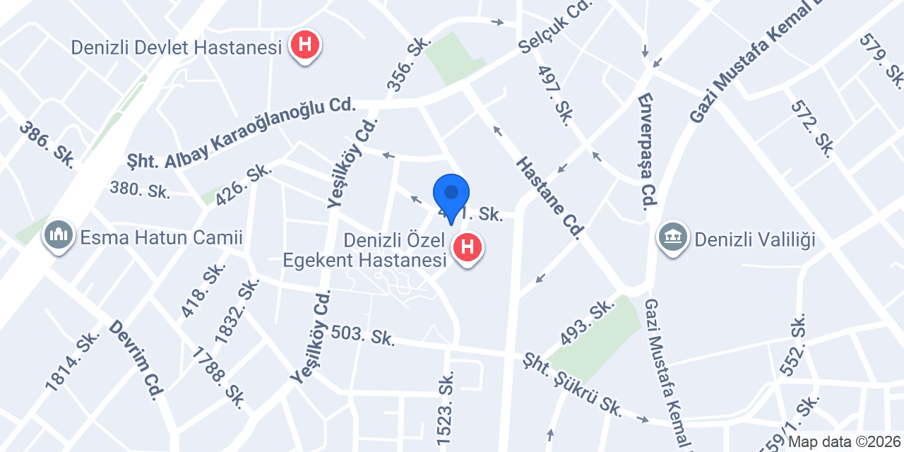 Denizli Tekin Optik konumu