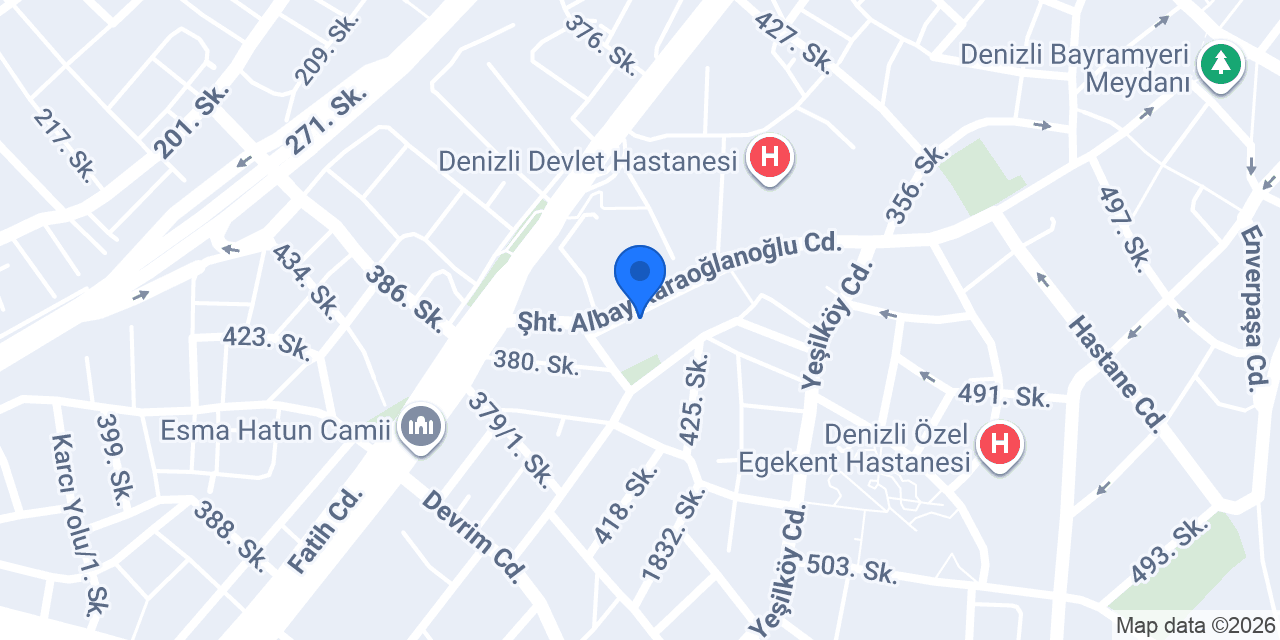 Denizli Aybars Optik konumu