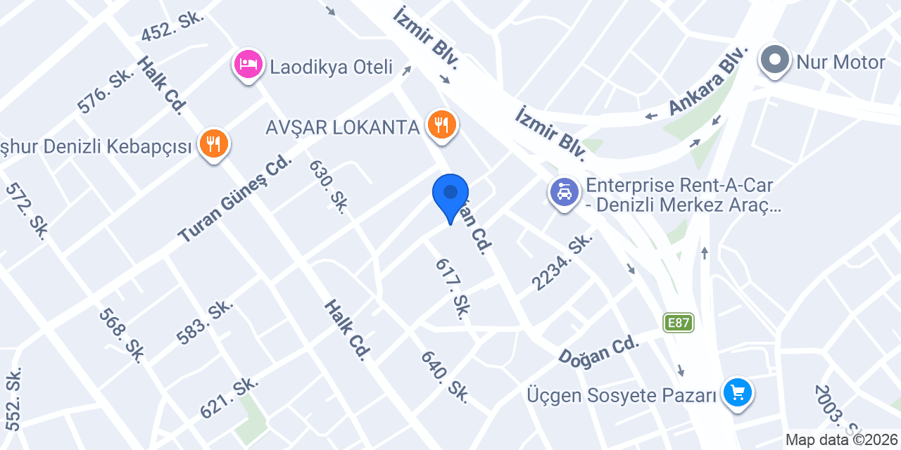 Ayyıldız Pansiyon konumu