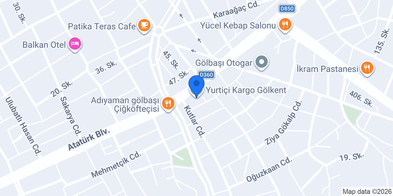 Yurtiçi Kargo Gölkent konumu