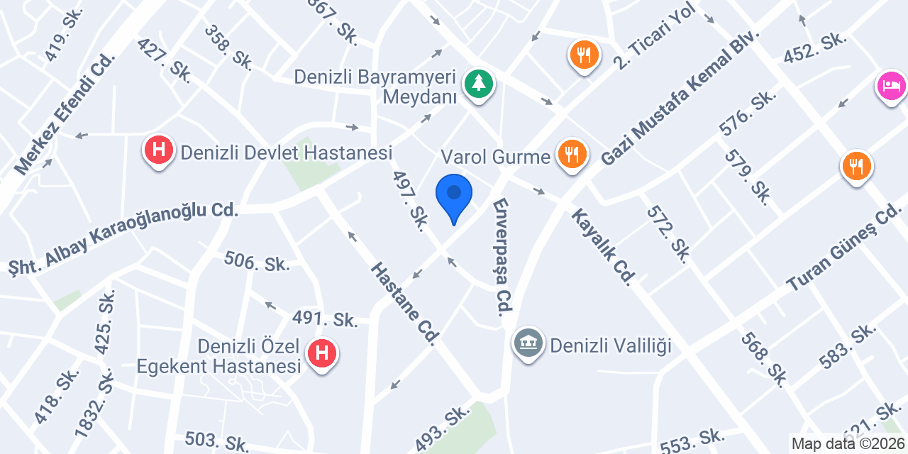Akbank Denizli Şubesi konumu