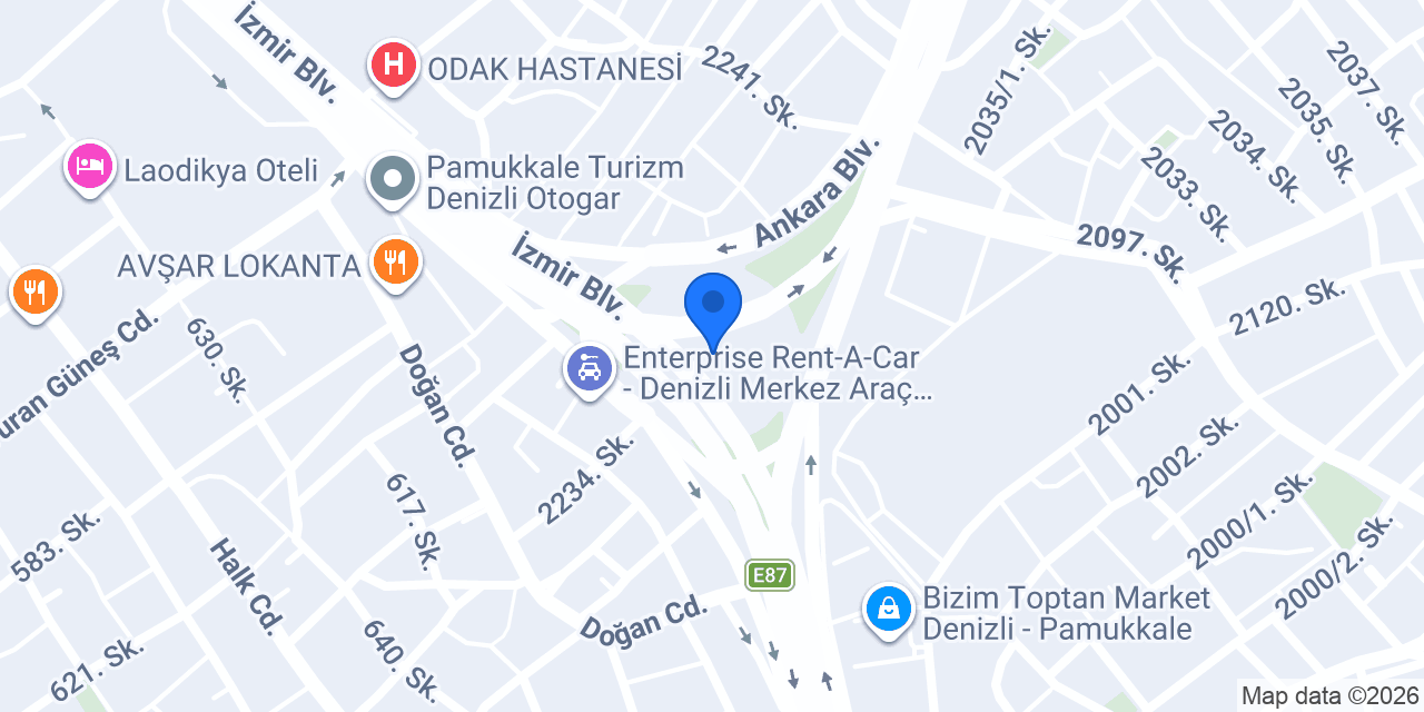 Ekinci Otel konumu