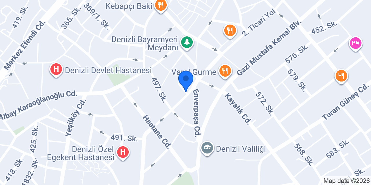 DENİZLİ 2. NOTERLİĞİ konumu