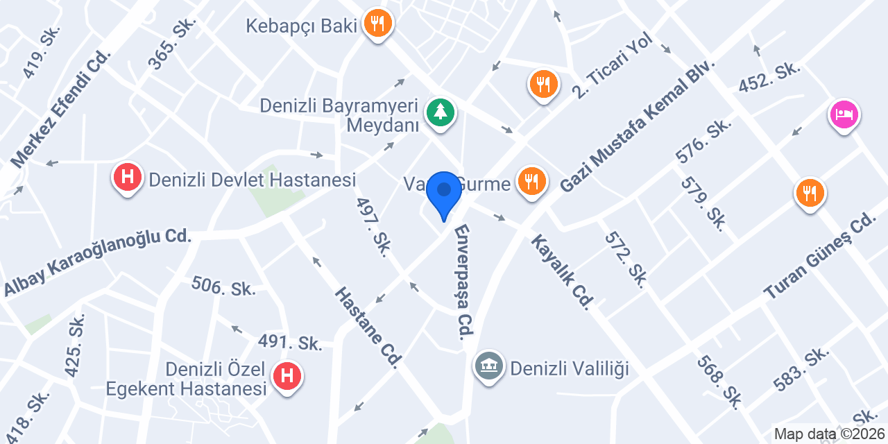 Odeabank - Denizli Şubesi konumu