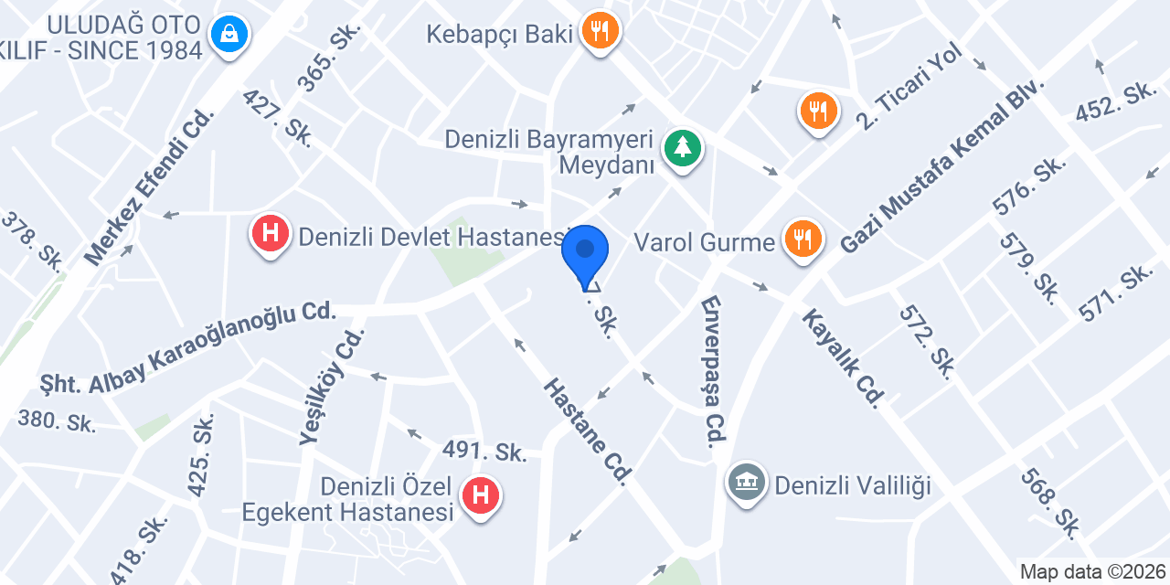 Halk Yatırım Denizli Şube konumu