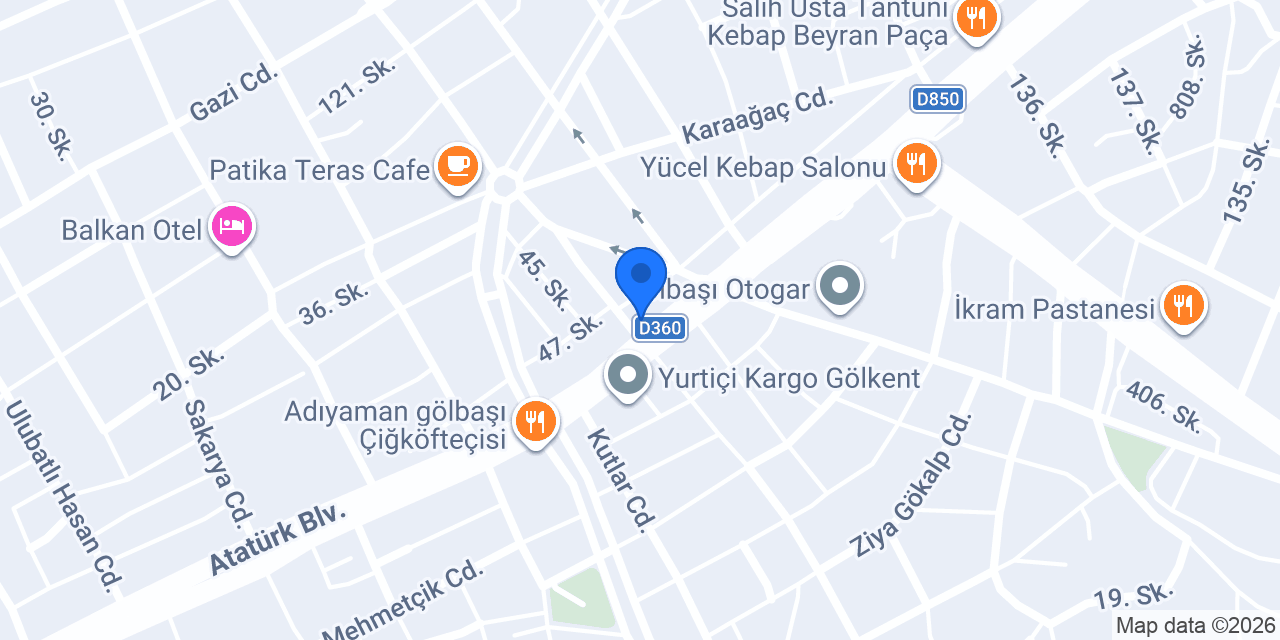 Günlüoğlu Baklavacı konumu