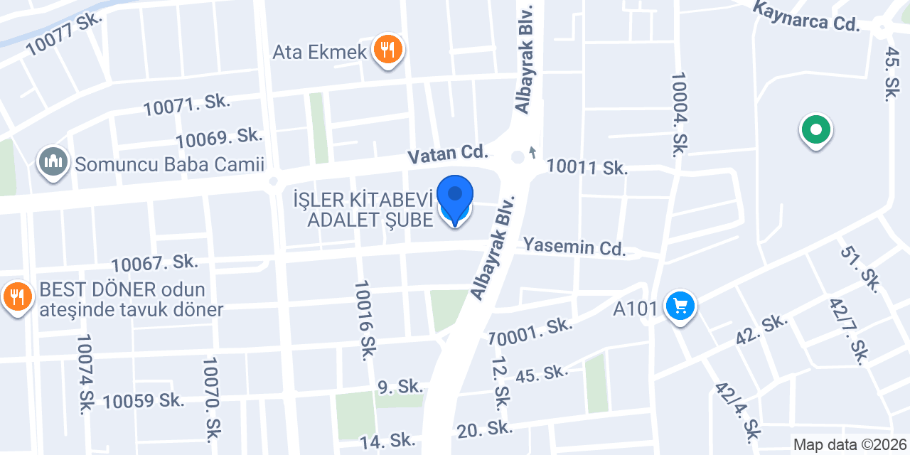 İŞLER KİTABEVİ ADALET ŞUBE konumu