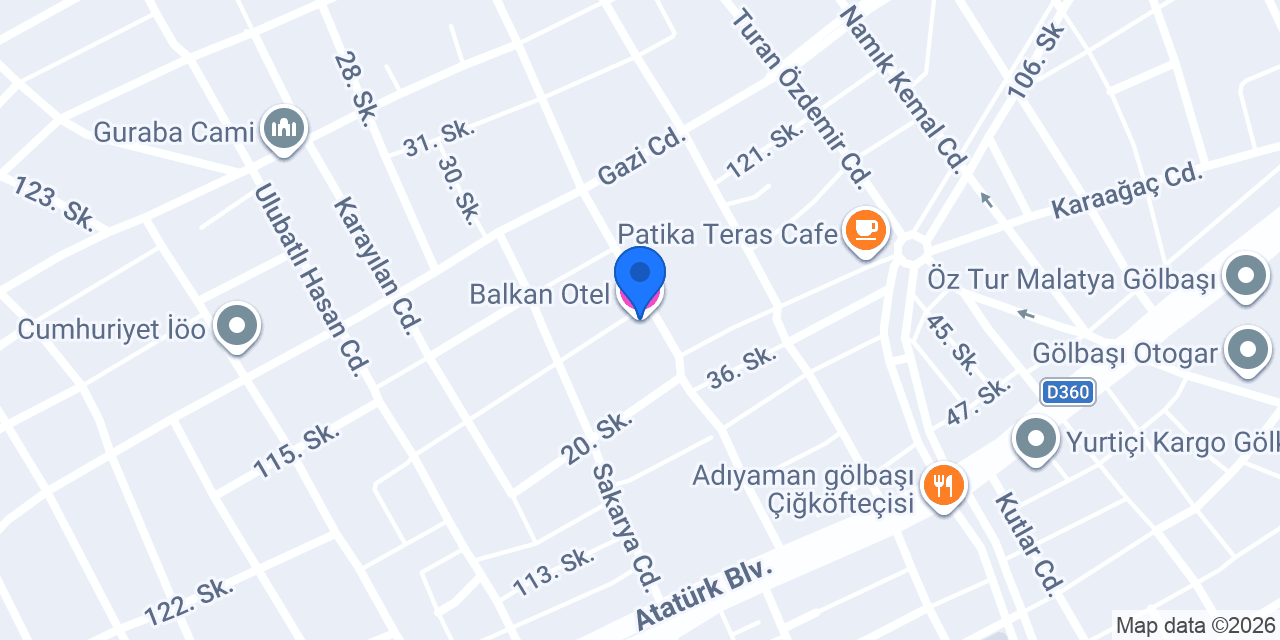 Balkan Otel konumu