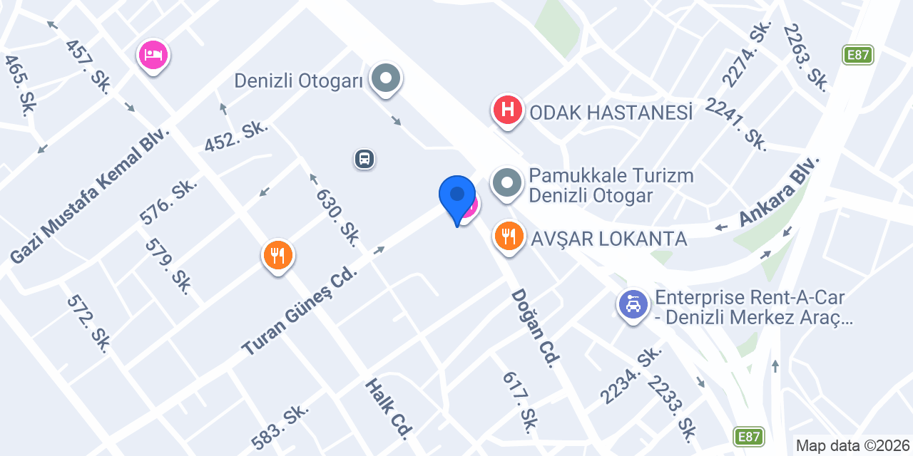 Metehan Travel & Transfer Denizli konumu