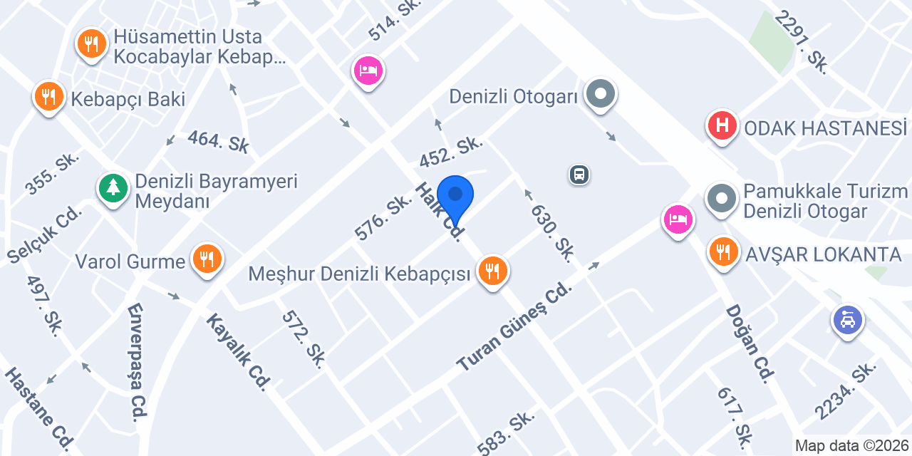 Denizli Otogar taksi konumu