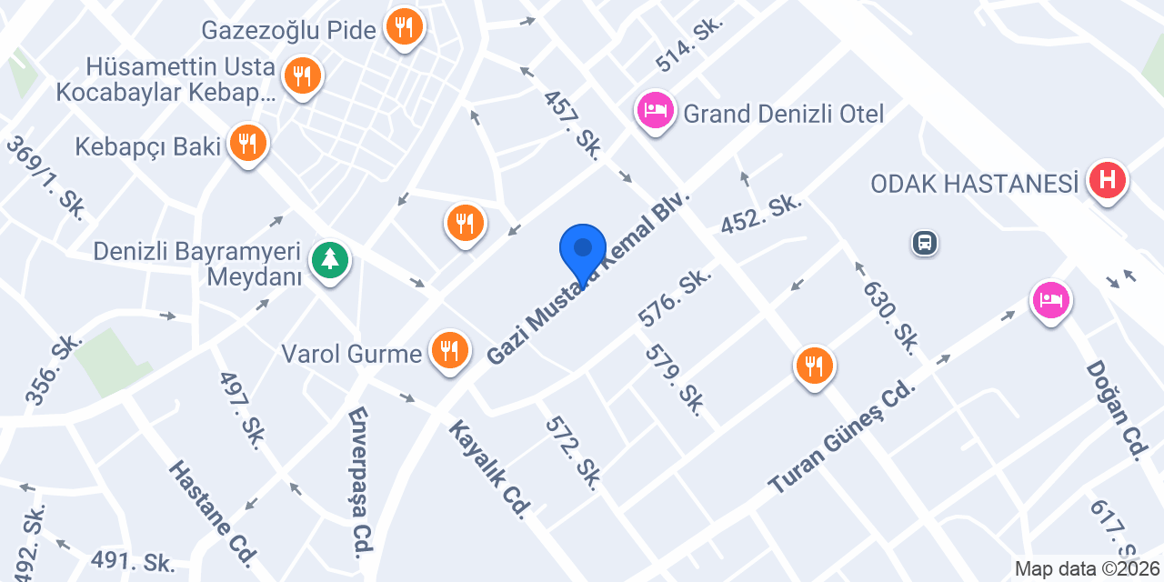 Güneş Sürücü Kursu Denizli konumu