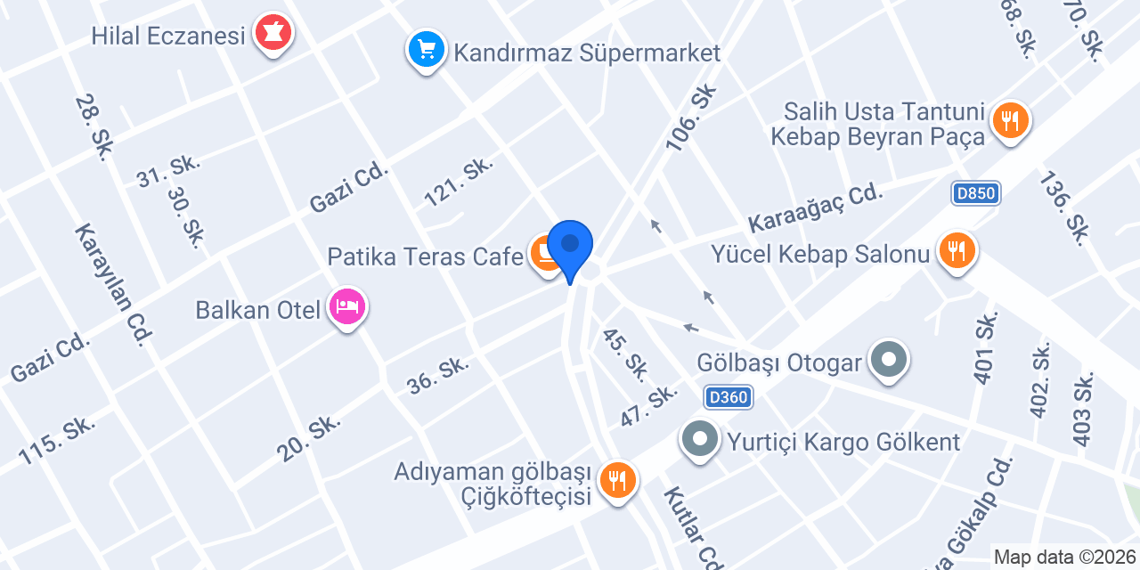 Hünkar Çiğköfte Gölbaşı konumu
