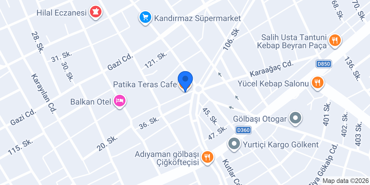 Patika Teras Cafe konumu