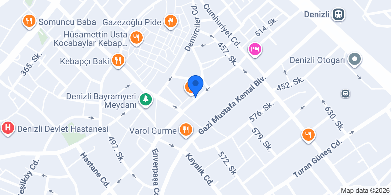 Vakıf Katılım Denizli Şubesi konumu