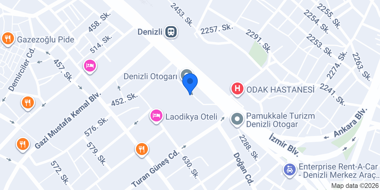 Denizli Kale Seyahat konumu