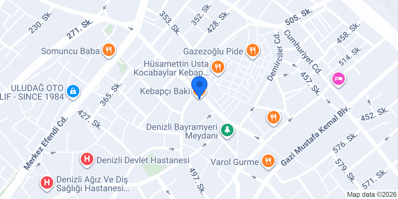 Kebapçı Baki konumu