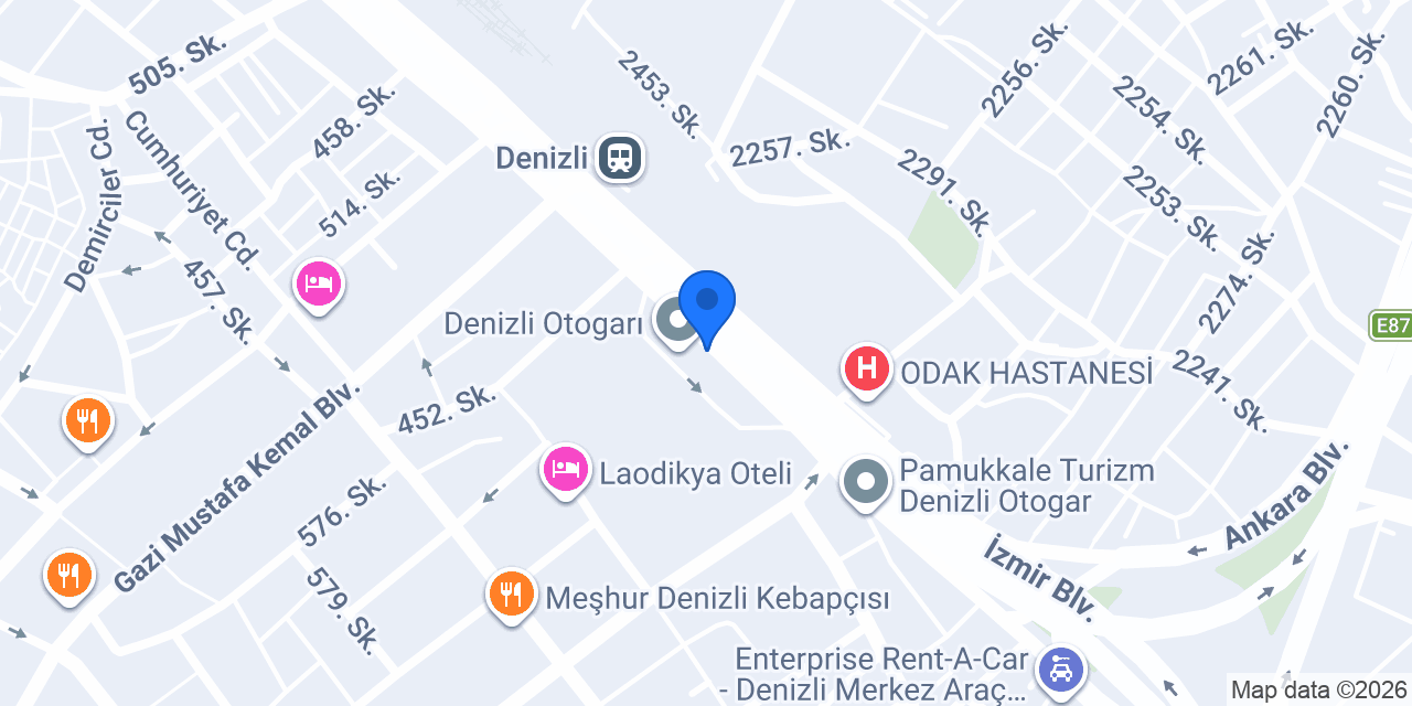 DENİZLİ OTOBÜS TERMİNALİ EMANETÇİ konumu