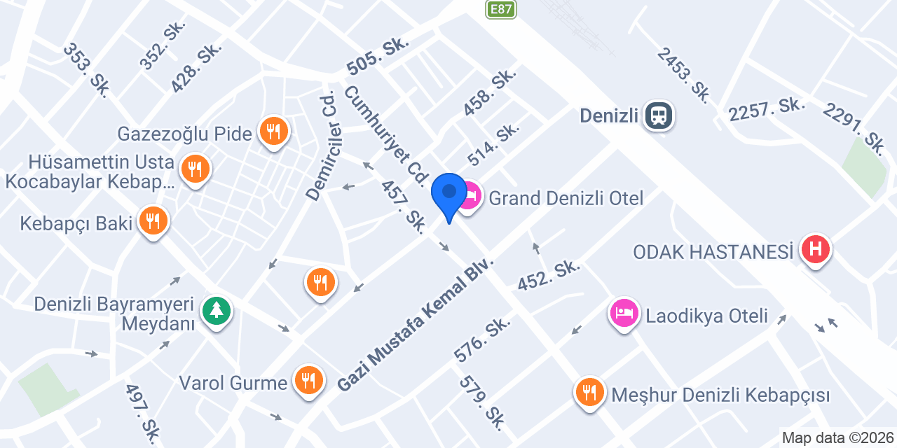 Yapı Kredi - Denizli Saraylar Şubesi konumu