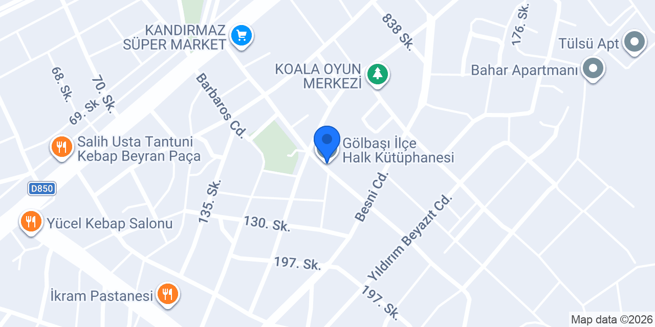 Gölbaşı İlçe Halk Kütüphanesi konumu
