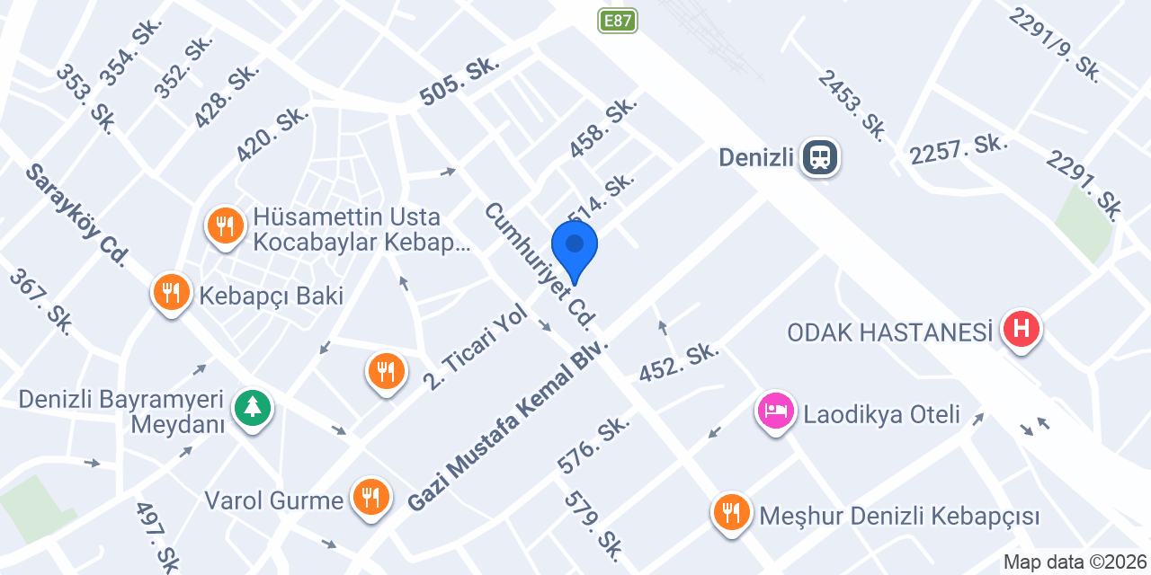 Grand Denizli Otel konumu