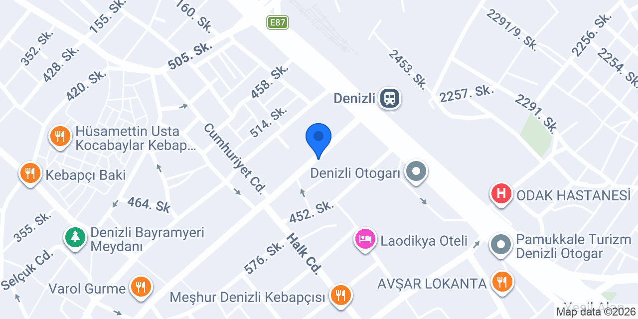 Denizli Volkan Sürücü Kursu konumu