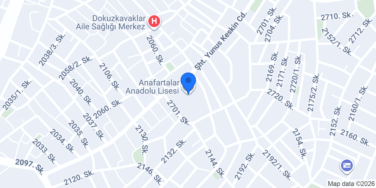 Anafartalar Anadolu Lisesi konumu