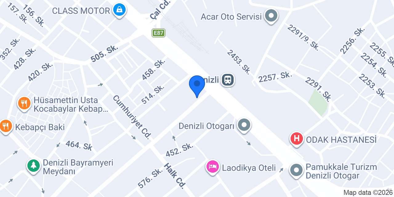 VakıfBank Denizli Şubesi konumu