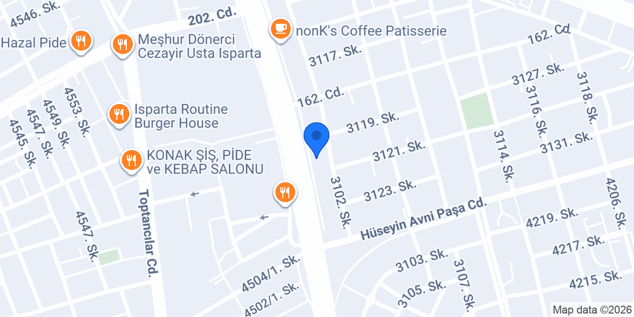 Domino's Pizza Modernevler Isparta konumu