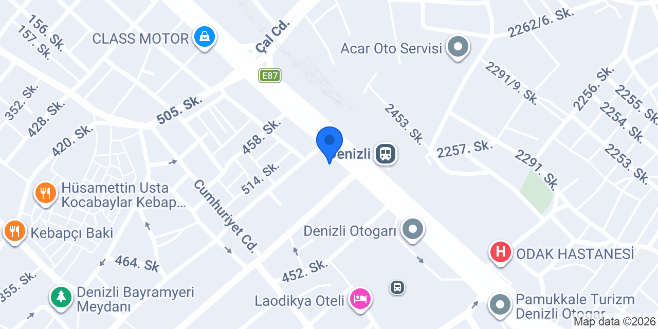 Garanti BBVA Denizli Şubesi konumu
