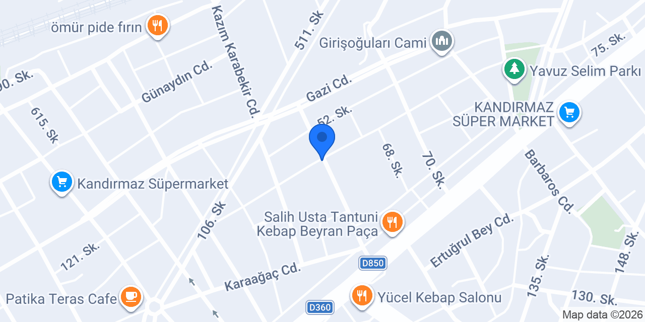 Yavuz Ortaokulu konumu