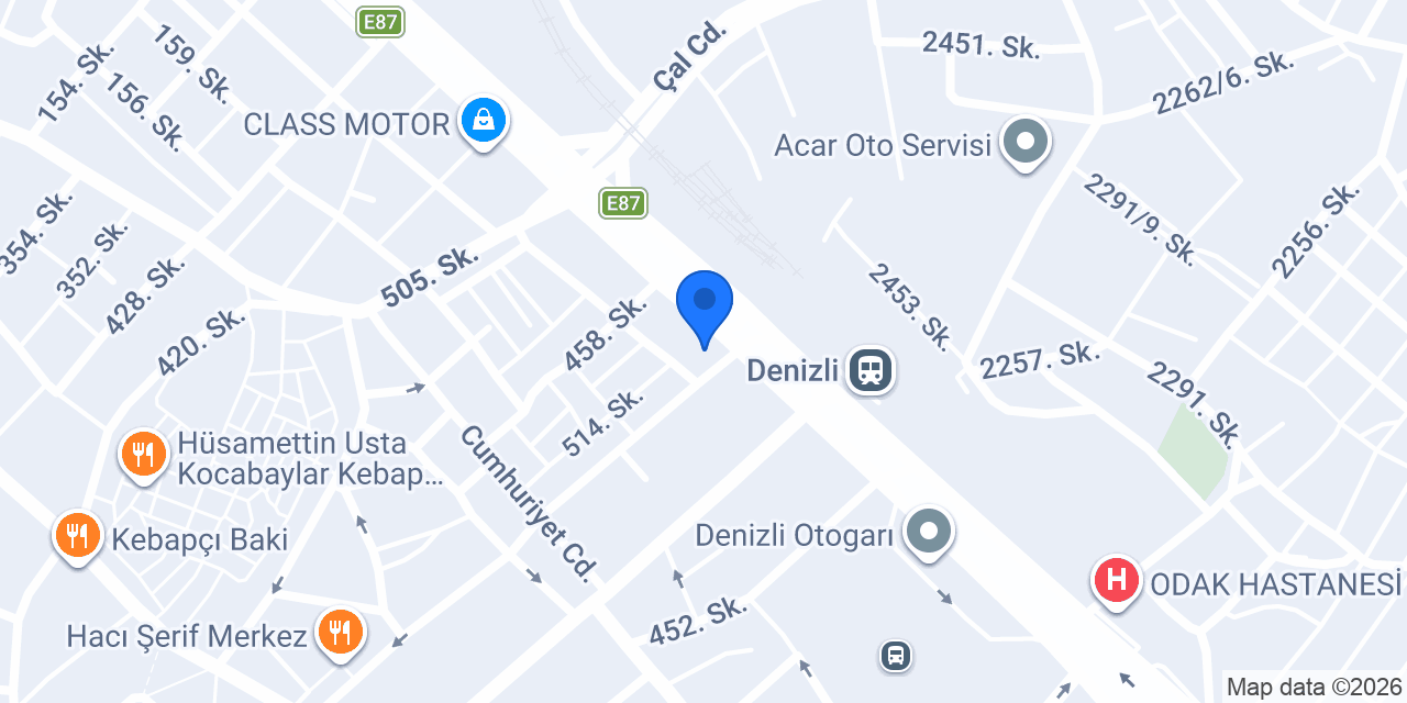 Anadolubank Denizli Şubesi konumu