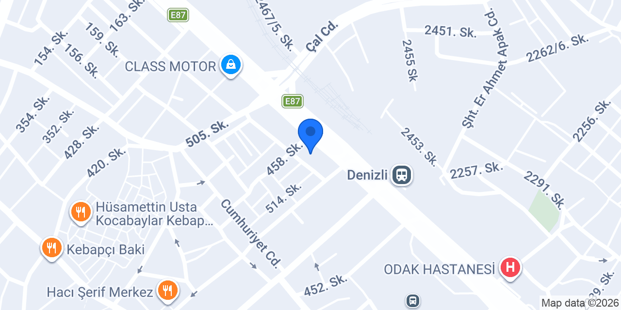TEB Denizli Şubesi konumu