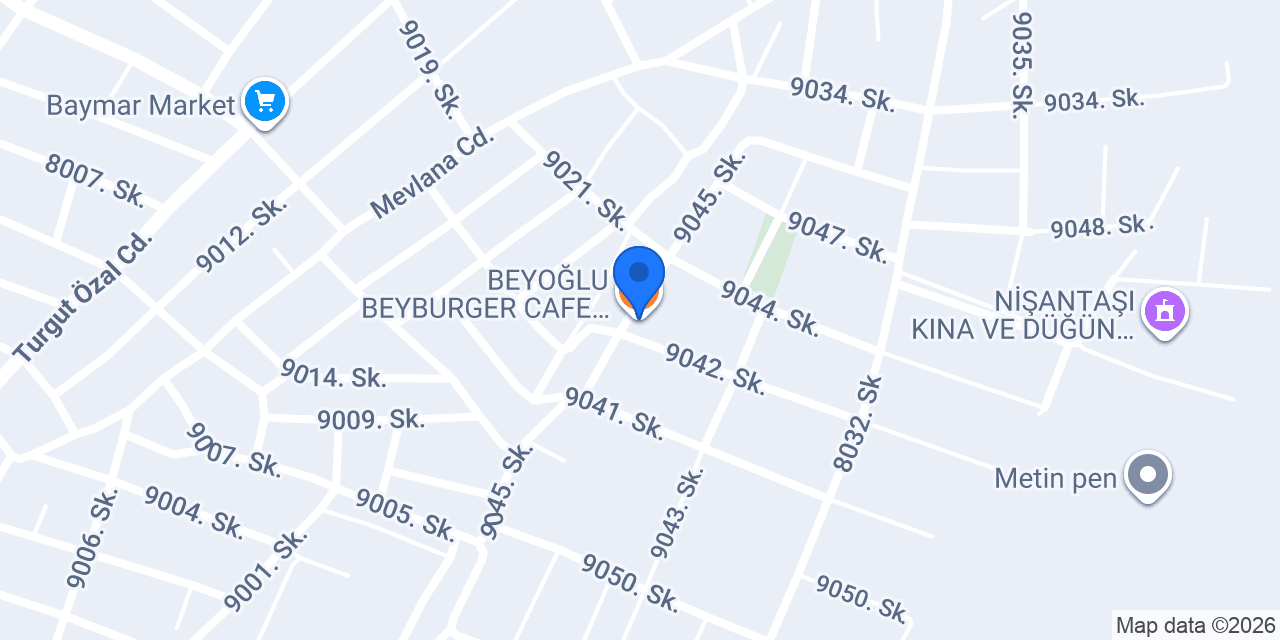 BEYOĞLU BEYBURGER CAFE RESTORAN konumu