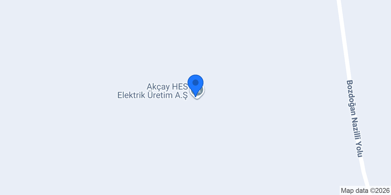 Akçay HES Elektrik Üretim A.Ş. konumu