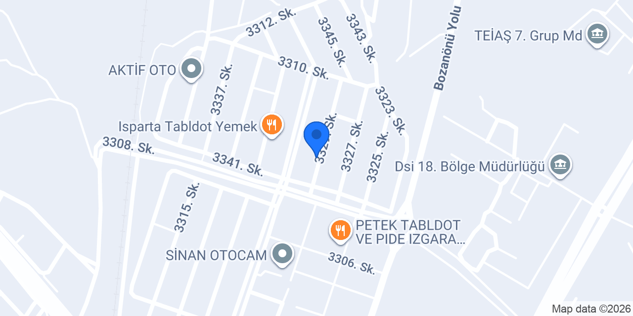 Isparta Duru Halı Yıkama konumu
