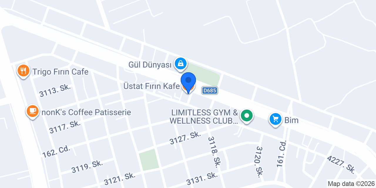 Üstat Fırın Kafe konumu