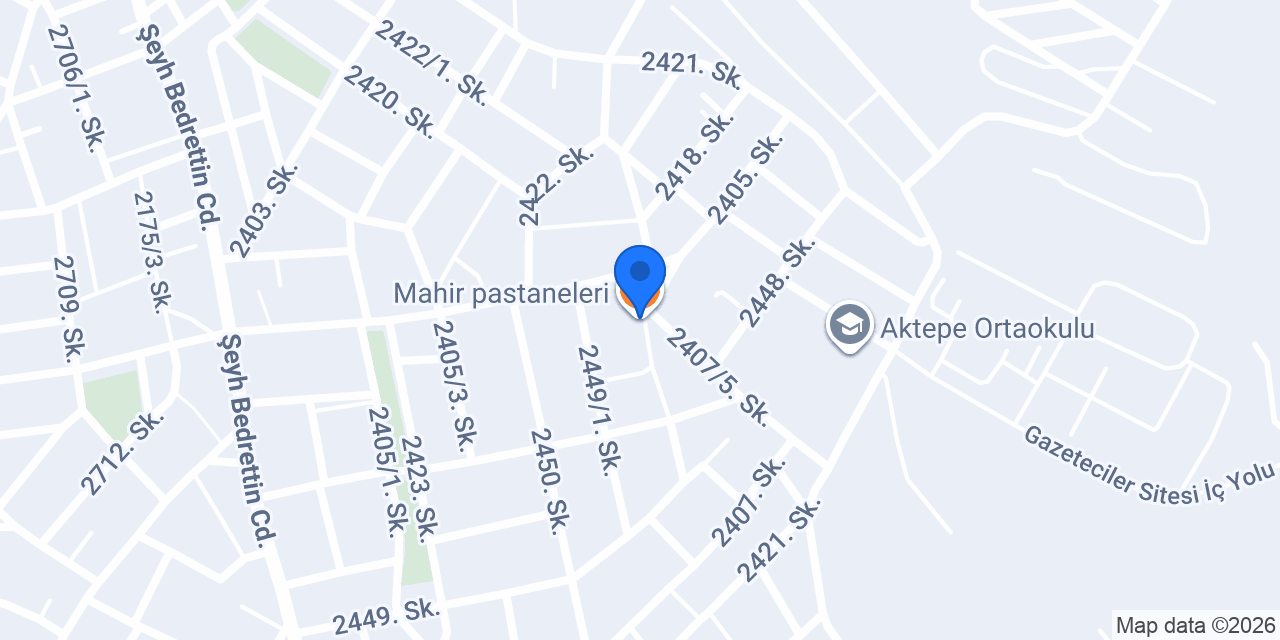 Mahir pastaneleri konumu