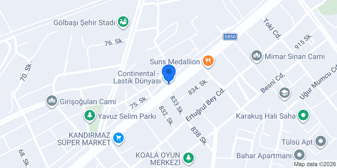 Continental - Lastik Dünyası konumu