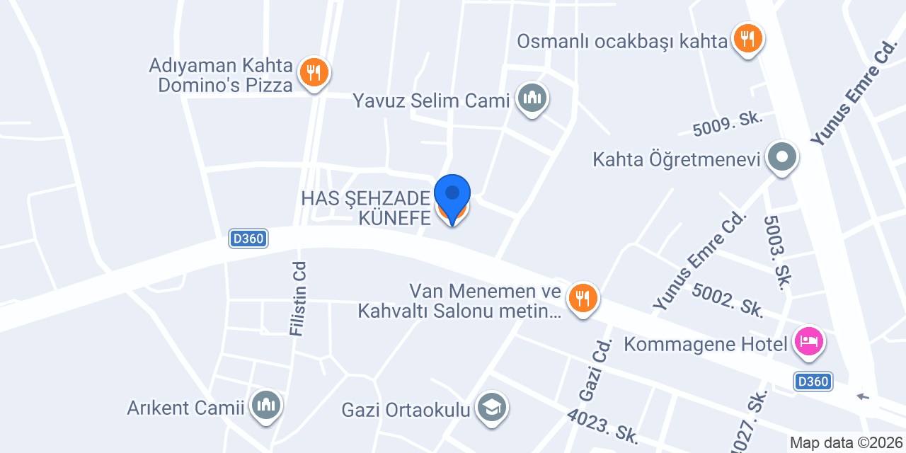 HAS ŞEHZADE KÜNEFE konumu