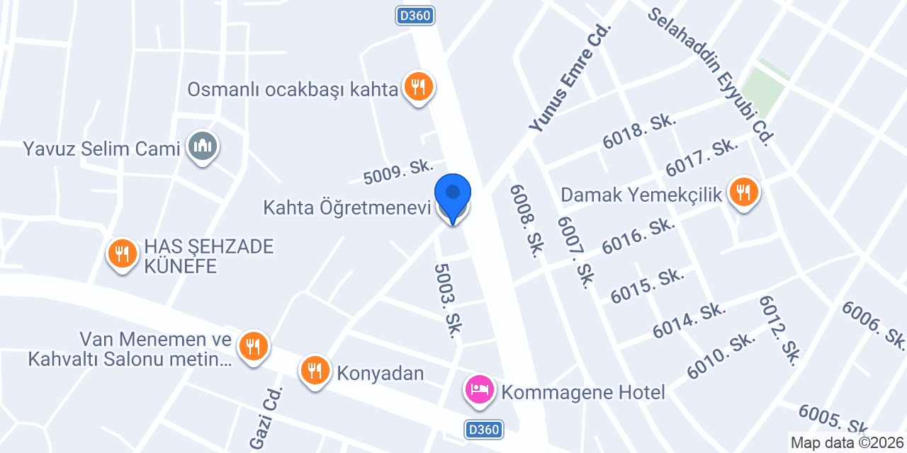 Kahta Öğretmenevi konumu
