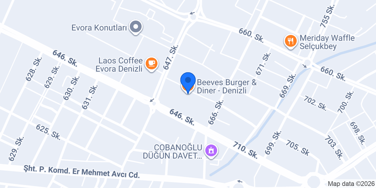 Beeves Burger & Diner - Denizli konumu