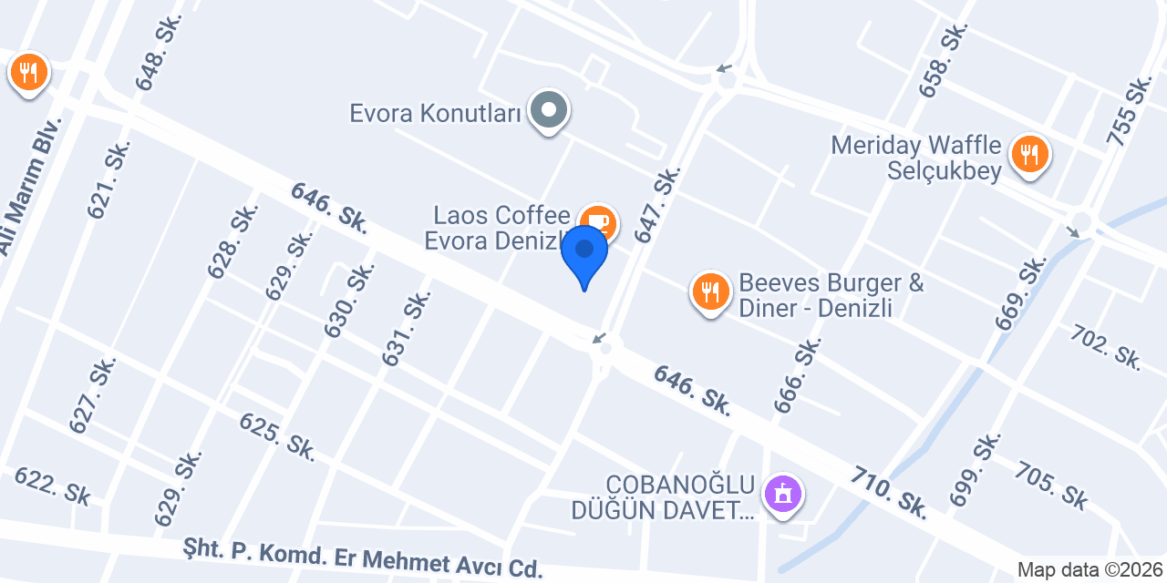 Milklaç Denizli Evora konumu