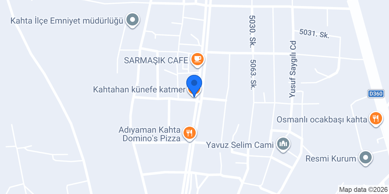 Kahtahan künefe katmer konumu