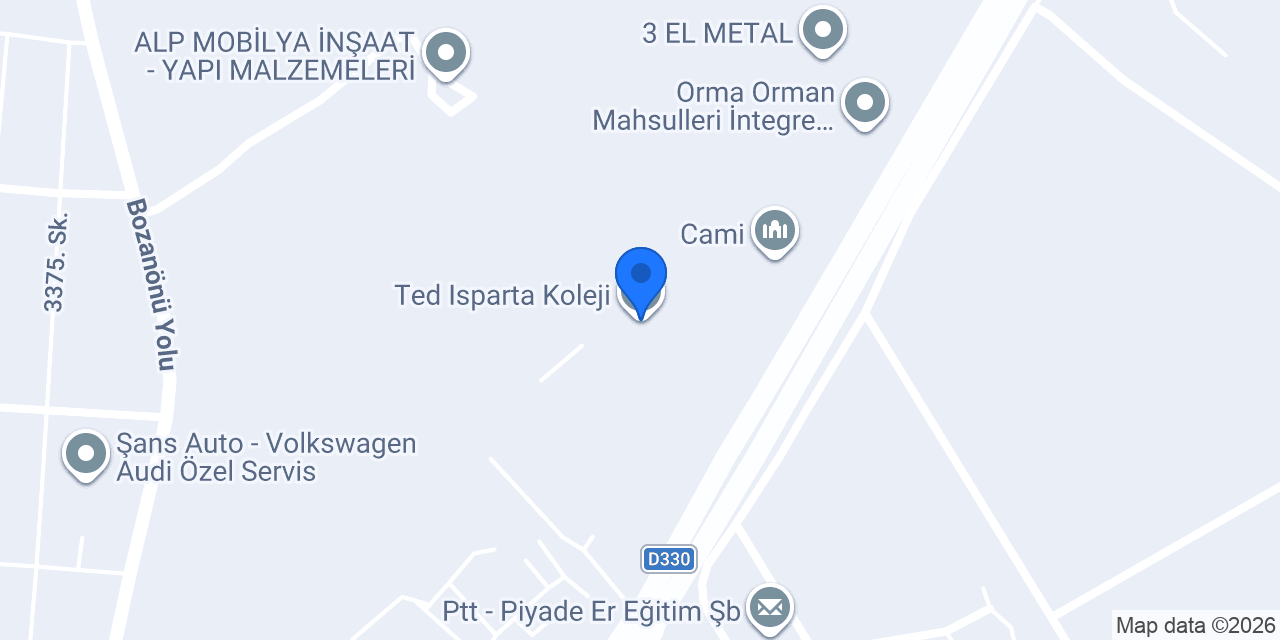 Ted Isparta Koleji konumu