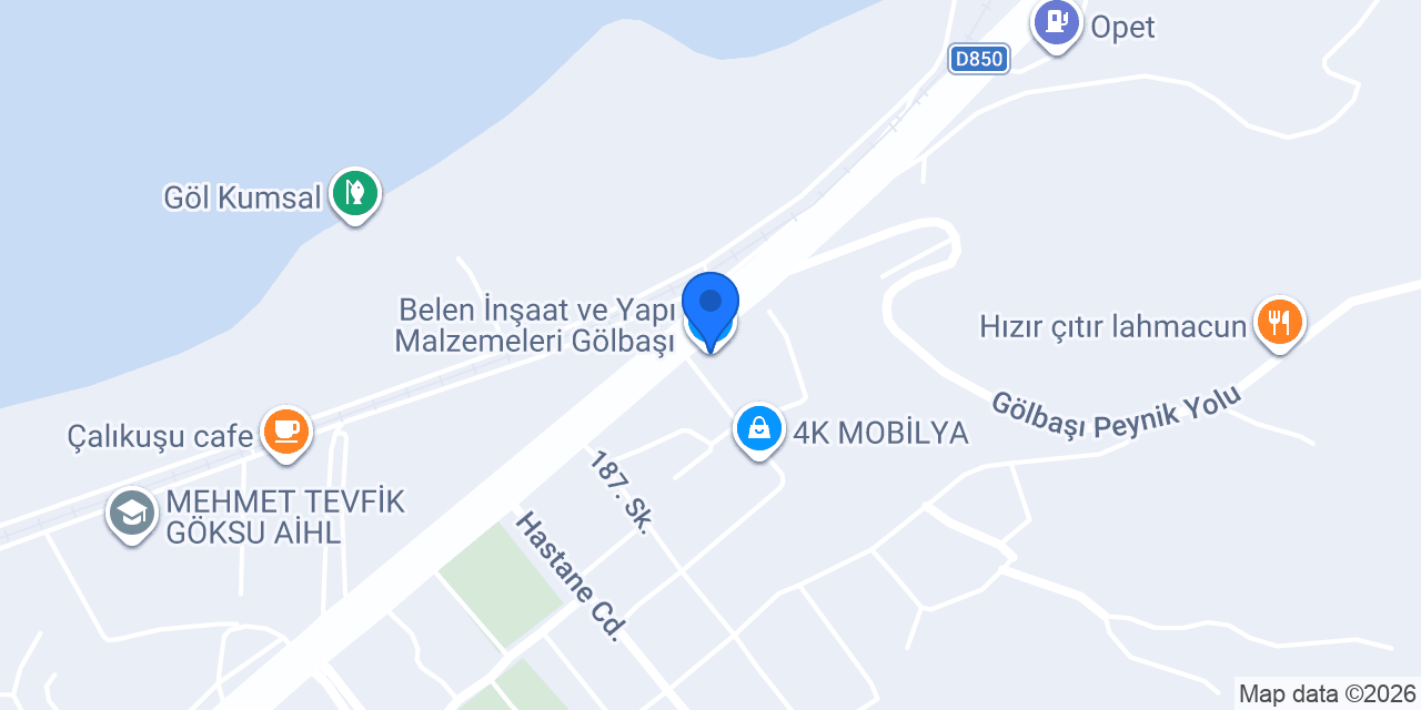 Belen İnşaat ve Yapı Malzemeleri Gölbaşı konumu