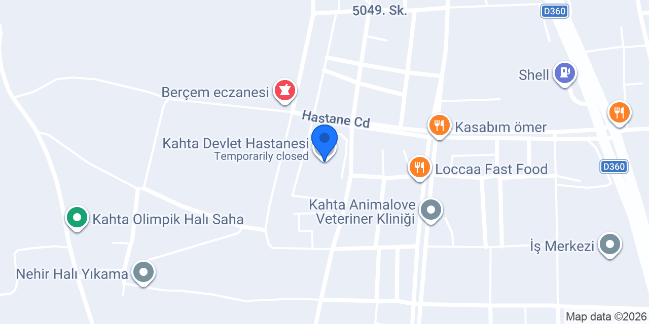 Kahta Devlet Hastanesi konumu
