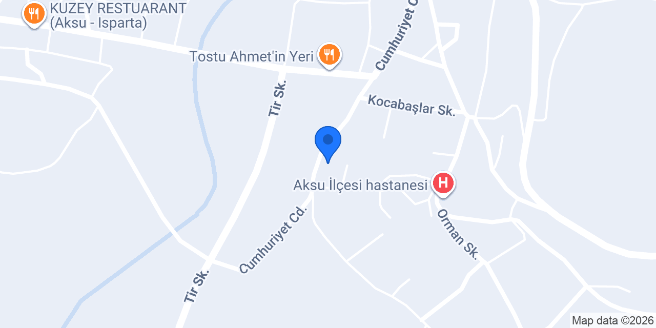 Aksu İlçe Jandarma Komutanlığı konumu