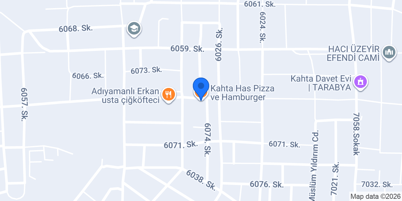 Kahta Has Pizza ve Hamburger konumu