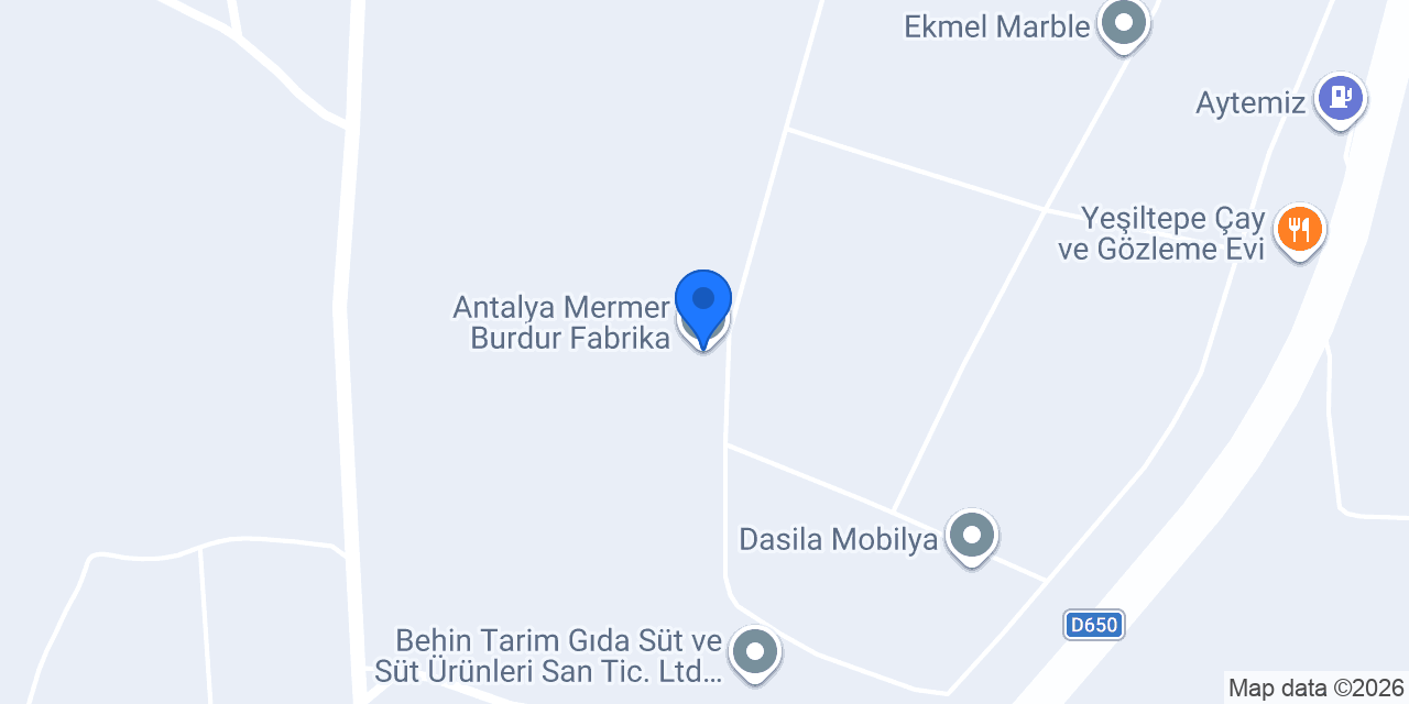 Antalya Mermer Burdur Fabrika konumu